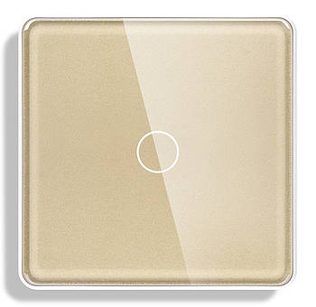 Лицьова панель вимикача 1DAL | Загартоване скло, 1 сенсор, Золото (G86.1G-2.5D.GD)