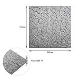 Самоклеюча декоративна настінно-стельова 3D панель срібна 700х700х8мм (118) SW-00000236, фото 3