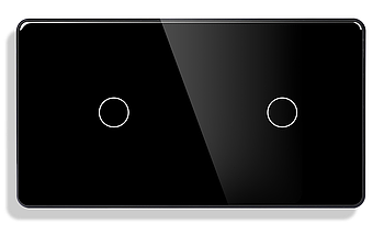 Подвійна лицьова панель вимикача 1DAL | 1+1 сенсор, Чорний (G157.2X1G-2.5D.BL)