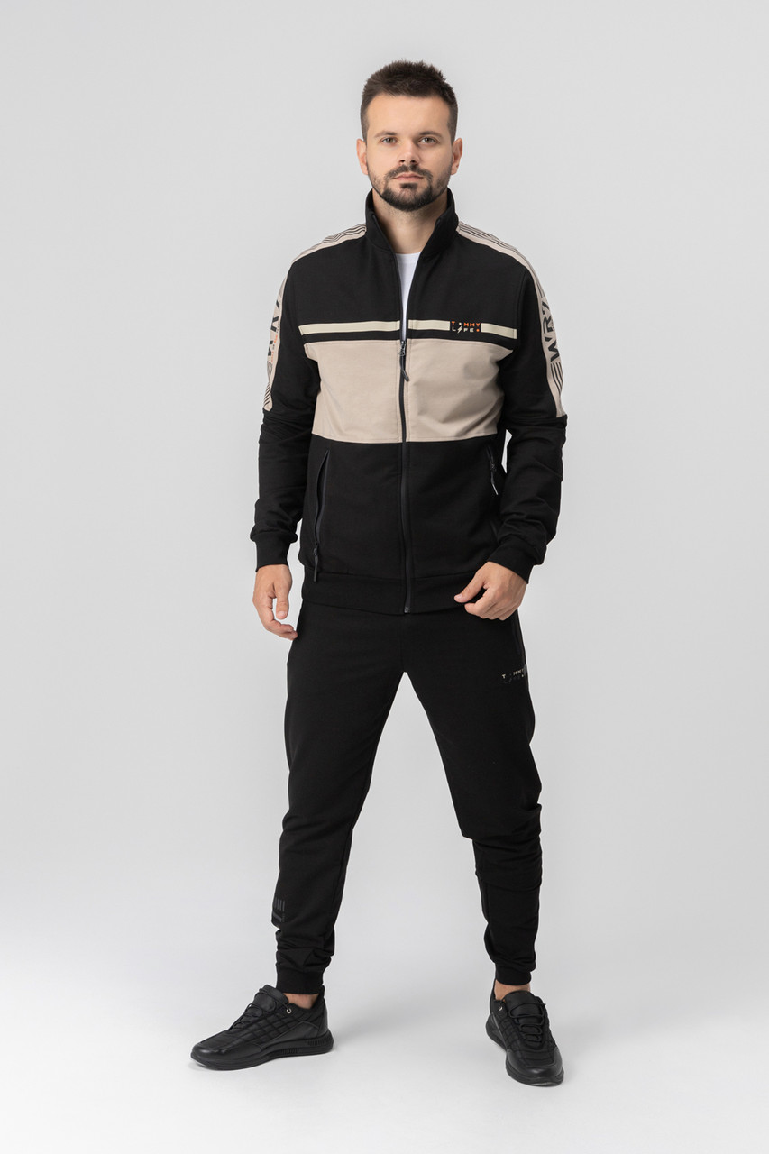 Спортивний костюм чоловічий Tommy life 85206 S Чорний (2000989984009)