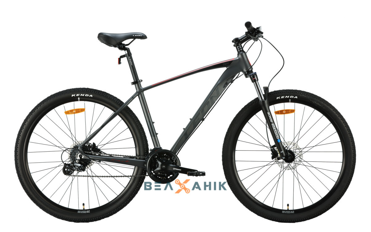 Велосипед 29" LEON TN-80 AM Hydraulic lock out HDD (рама 19") AL графітово-чорний з червоним мат