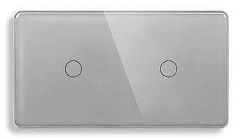 Подвійна лицьова панель вимикача 1DAL | 1+1 сенсор, Сірий (G157.2X1G-2.5D.GR)