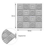 Самоклеюча декоративна настінно-стельова панель срібний візерунок 700x700x5мм (181) SW-00000481, фото 3