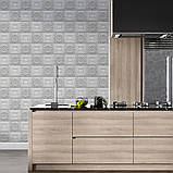 Самоклеюча декоративна настінно-стельова панель срібний візерунок 700x700x5мм (181) SW-00000481, фото 5