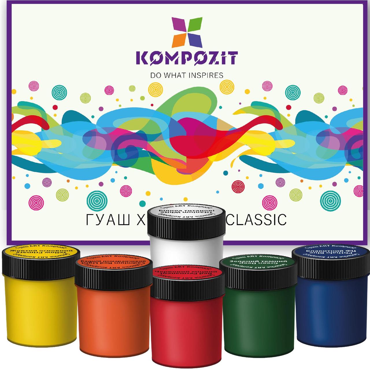 Набір Гуаш художня CLASSIC ART Kompozit 6*20 мл, 6 х 20 мл