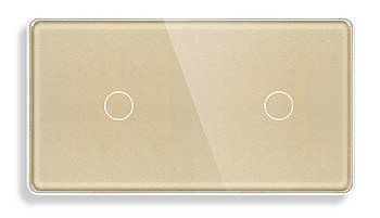 Подвійна лицьова панель вимикача 1DAL | 1+1 сенсор, Золото (G157.2X1G-2.5D.GD)