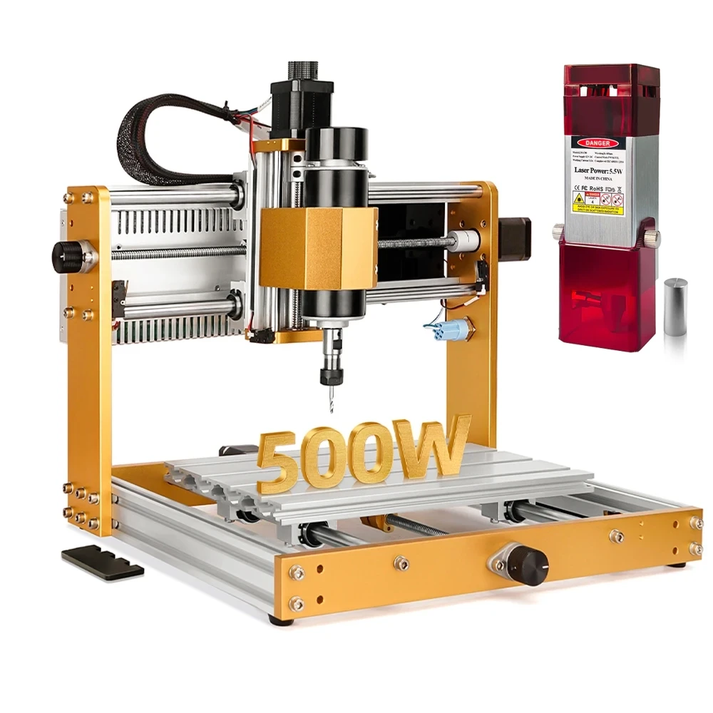 Гравер CNC 3018 PLUS 2.0 PRO MAX фрезер ЧПУ верстат 500W з лазерним модулем LM-C40W
