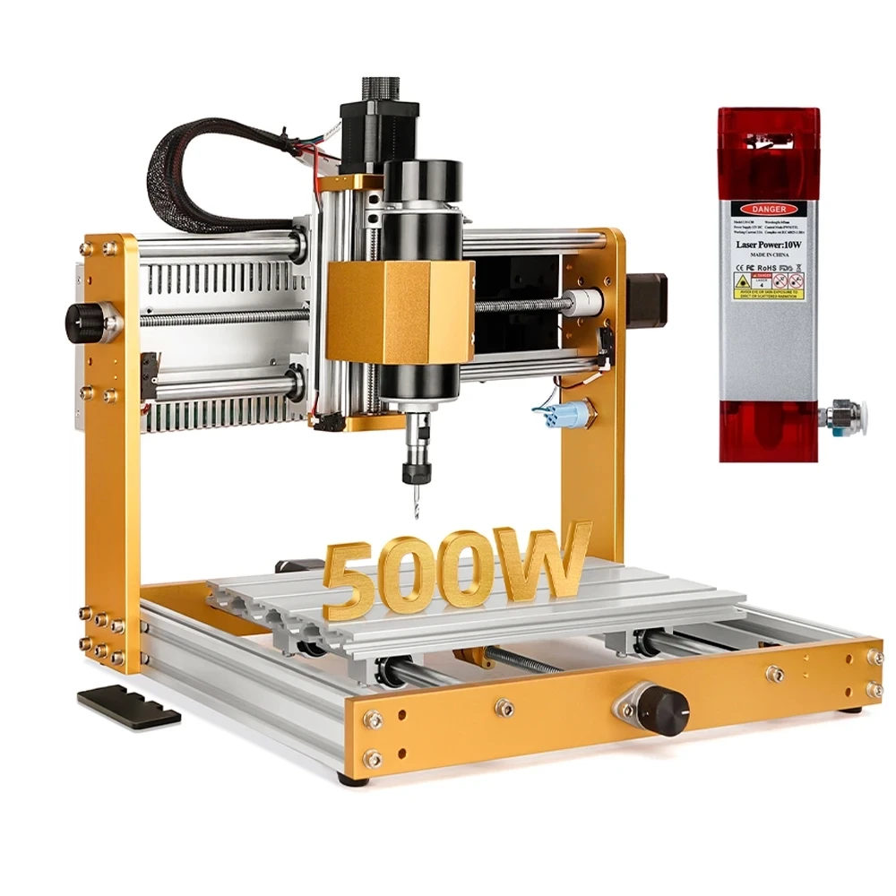 Гравер CNC 3018 PLUS 2.0 PRO MAX фрезер ЧПУ верстат 500W з лазерним модулем LM-C80W, фото 1