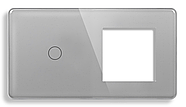 Сенсорний Wi-Fi + BLE вимикач (1кл.) + Розетка (1 шт.) 1DAL | Сірий Скло (G157D-SW1G.WF-ST.GR), фото 4