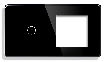 Лицьова панель 1DAL | Чорний, Вимикач 1 сенсор + Розетка (G157.1G1F-2.5D.BL)