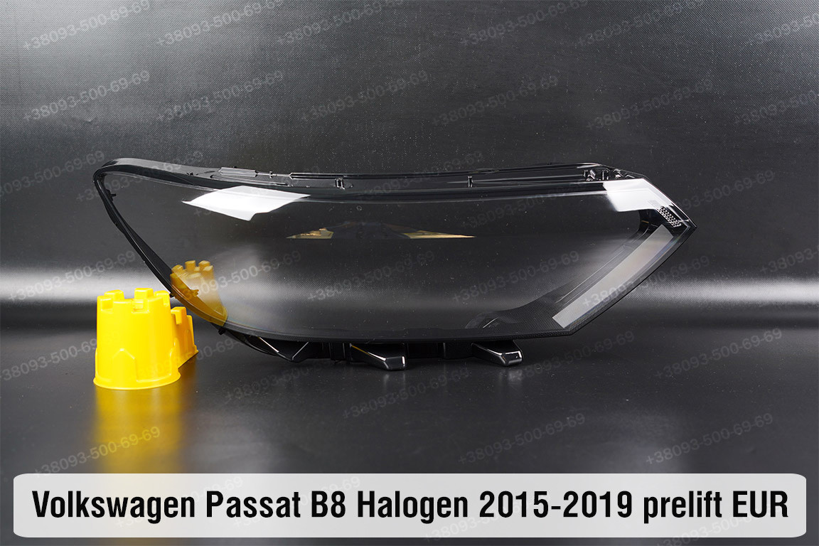 Скло фари VW Volkswagen Passat B8 Halogen EUR (2015-2019) дорест праве, фото 1