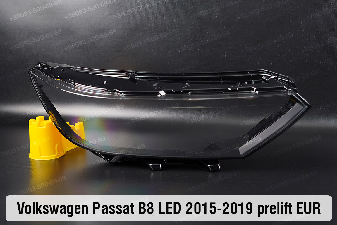 Скло фари VW Volkswagen Passat B8 LED EUR (2015-2019) дорест праве, фото 1