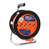 Подовжувач на котушці 20 метрів (ПВС 3х1,5) з заземленням (4 гнізда), фото 2