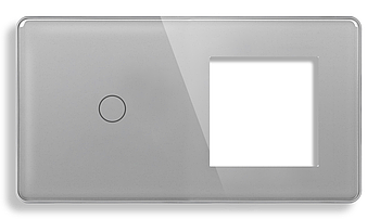 Лицьова панель 1DAL | Сірий, Вимикач 1 сенсор + Розетка (G157.1G1F-2.5D.GR)