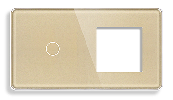 Лицьова панель 1DAL | Золото, Вимикач 1 сенсор + Розетка (G157.1G1F-2.5D.GD)