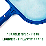 Сачок, сітка скімера. Скімер для чищення басейну, ставка, фонтана. 42 х 30 см. Нейлон. Модель К-1010., фото 6