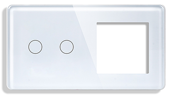 Лицьова панель 1DAL | Білий, Вимикач 2 сенсора + Розетка (G157.2G1F-2.5D.WT)