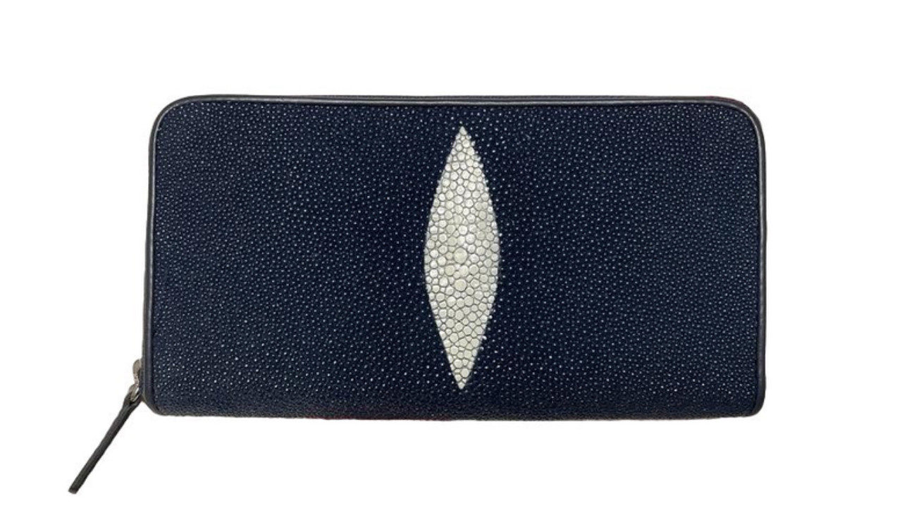 Гаманець зі шкіри ската Ekzotic Leather Синій (stw30_3)