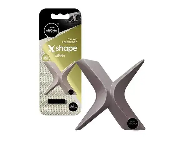Автомобільний полімерний ароматизатор Aroma Car X Shape - Silver, фото 1