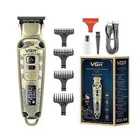 Аккумуляторна машинка для стрижки волосся з насадками VGR V-901