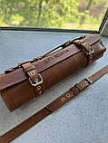 Шкіряна скрутка чохол  для ножів інструментів (на 10 ножів), фото 5