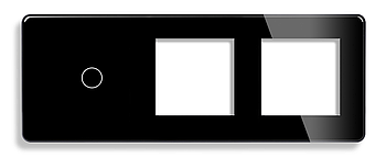 Лицьова панель 1DAL | Чорний, Вимикач 1 сенсор + Розетка 2 шт. (G228.1G2X1F-2.5D.BL)