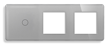 Лицьова панель 1DAL | Сірий, Вимикач 1 сенсор + Розетка 2 шт. (G228.1G2X1F-2.5D.GR)