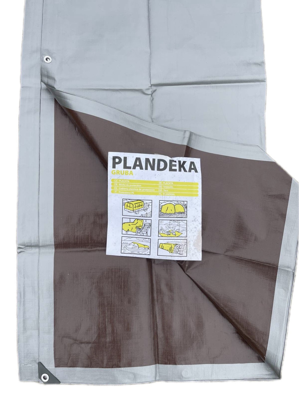 Тент щільний 3х5м "Plandeka" 210 г/м2. Від дощу, снігу, сонця з кільцями. Двох листковий.