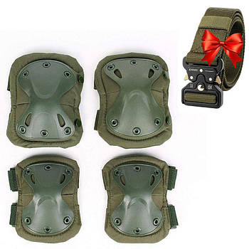 Наколінники та Налокітники Eagle KN-04 + Подарунок Ремінь чоловічий 125см Tactical Belt / Тактичний набір