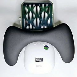 Підлокітник фігурний для манікюру на металевих ніжках, чорний