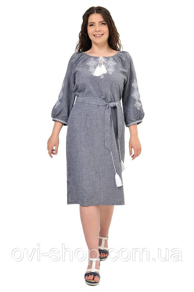 жіноча сіра сукня вишиванка