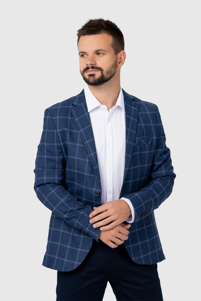 Піджак з візерунком чоловічий Redpolo 499 48 Синій (2000990038203)