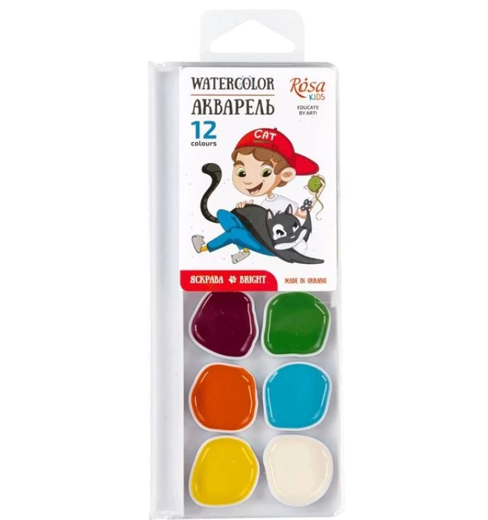Фарби акварельні ROSA Kids 12 кольорів