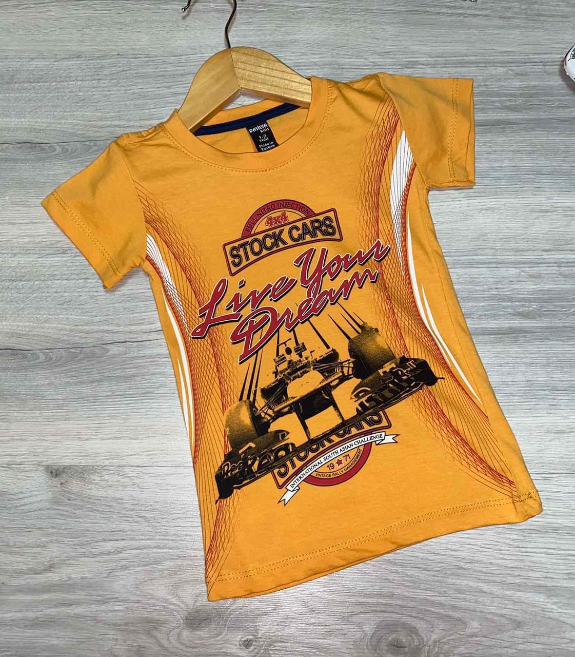 Дитяча футболка "Stock cars" для хлопчиків , з малюнком (1-2; років)