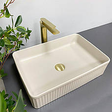 Умивальник (раковина) VBI BRESCIA BEIGE MATT накладний, фото 4