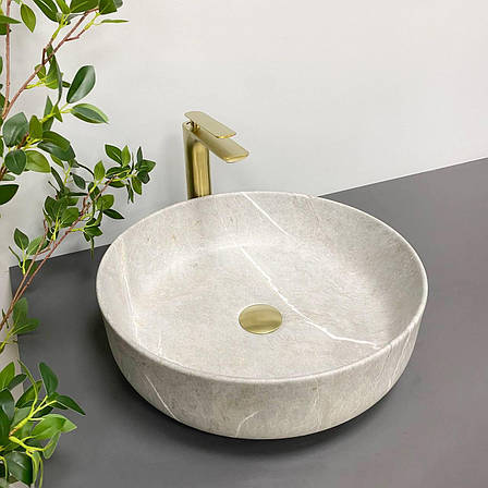 Умивальник (раковина) VBI BARI GREY STONE MATT накладний, фото 1