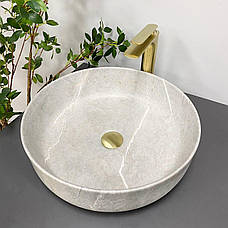Умивальник (раковина) VBI BARI GREY STONE MATT накладний, фото 4