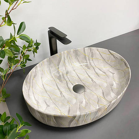Умивальник (раковина) VBI UDINE STONE GLOSSY накладний, фото 1