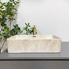 Умивальник (раковина) VBI ARABBA M BEIGE STONE MATT накладний, фото 5