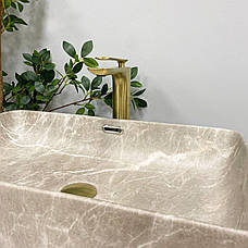 Умивальник (раковина) VBI ARABBA M BEIGE STONE MATT накладний, фото 6
