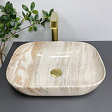 Умивальник (раковина) VBI RAVENNA TRAVERTINE GLOSSY накладний, фото 4