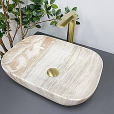 Умивальник (раковина) VBI RAVENNA TRAVERTINE GLOSSY накладний, фото 5