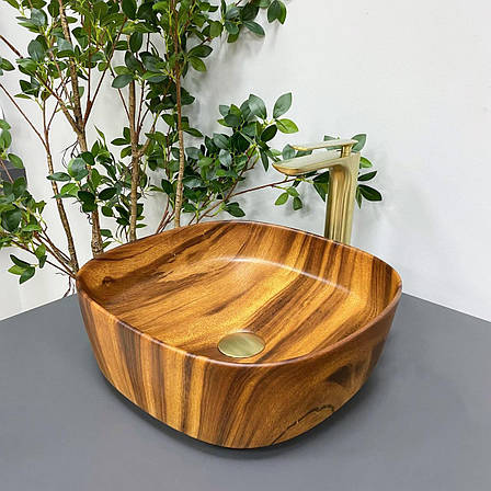 Умивальник (раковина) VBI AREZZO WOOD MATT накладний, фото 1