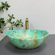 Умивальник (раковина) VBI PARMA MARBLE GREEN MATT накладний, фото 4