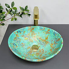 Умивальник (раковина) VBI PARMA MARBLE GREEN MATT накладний, фото 5