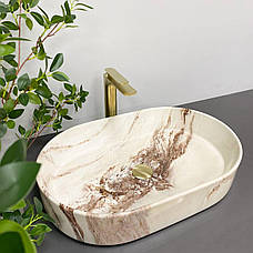 Умивальник (раковина) VBI VERONA 60 ONYX GLOSSY накладний, фото 6