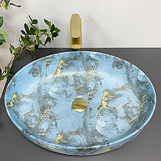Умивальник (раковина) VBI UDINE MARBLE BLUE MATT накладний, фото 4