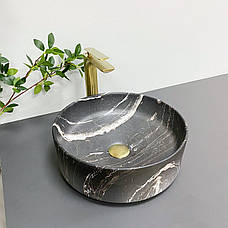 Умивальник (раковина) VBI PRATO BLACK ONYX MATT накладний, фото 4