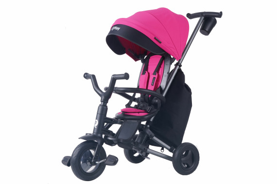 Велосипед складаний триколісний Qplay Nova Plus Rubber 2024 (Floral Pink)