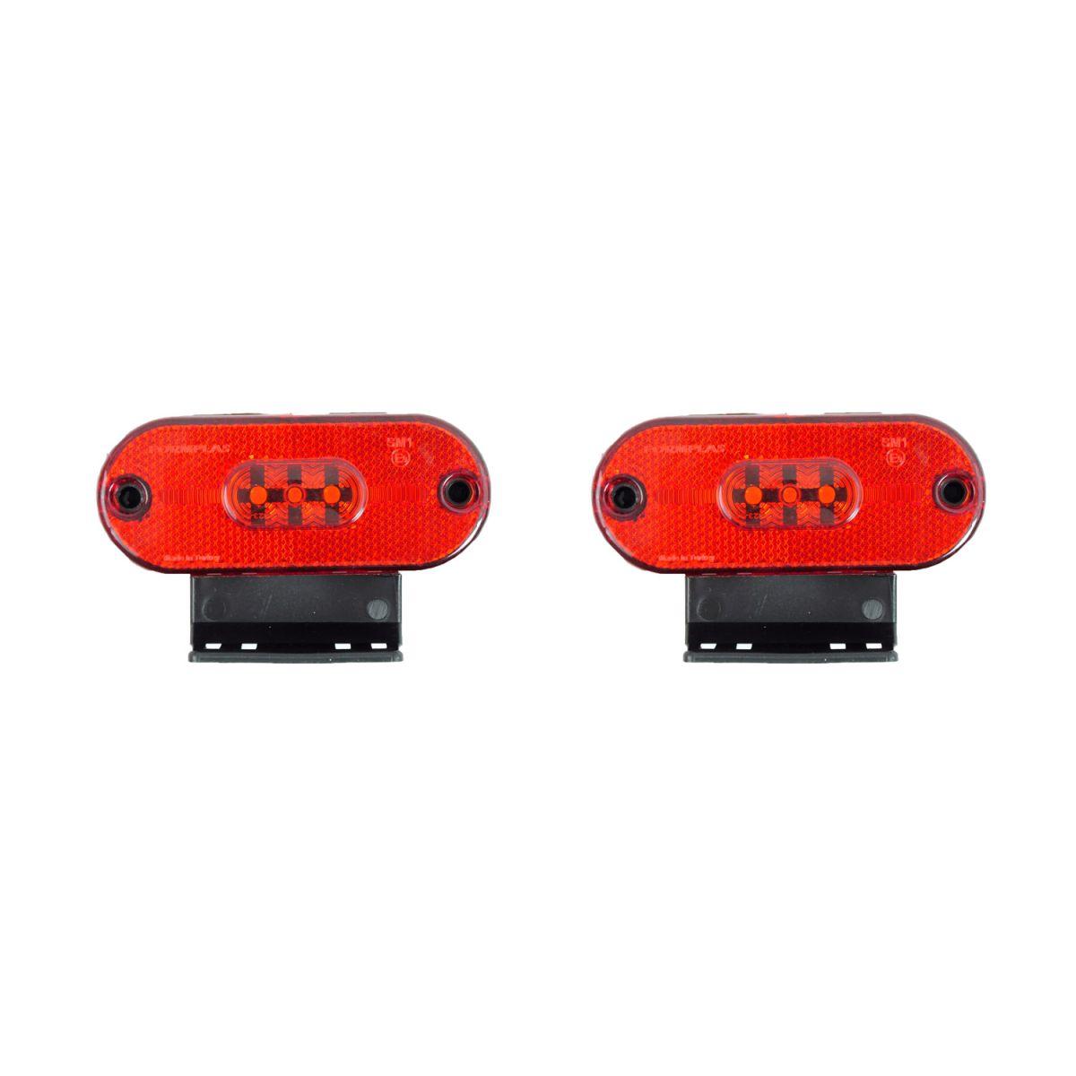 Габарит LED овальний 110х40 мм / 12/24V / 3 діоди / Червоний 2 шт (FR 181 К 472), фото 1